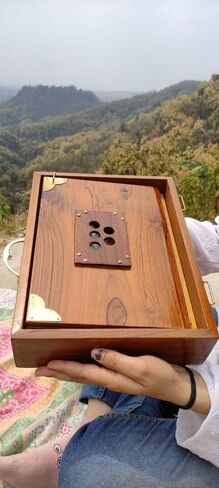 Shruti Box with 13 note Tuned 432 Hertz Padded Carry Bag Made by Teak wood in Saudi Arabia