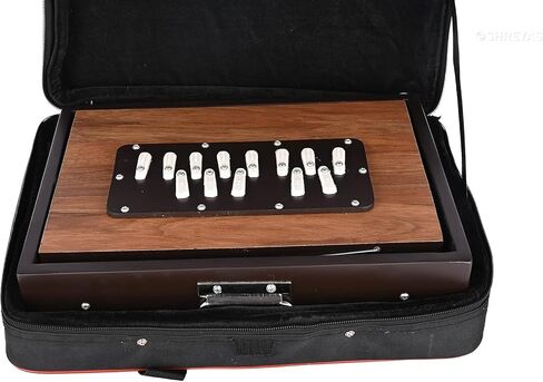 Shruti Box Musical Instrument, Pure Teak Wood Size (15" X 10" X 3"), Tune 440 Hz, Gig Bag, Key -C To C, Shruti Box with Carry Bag in Kuwait