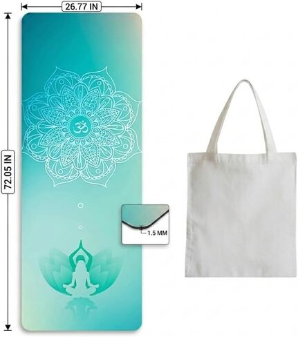 Premium Suede Yoga Mat with Natural Rubber Base - Foldable Travel Fitness Mat for Women & Men, Non-Slip & Absorbent Surface for Hot Yoga, Pilates & Meditation, Includes Portable Tote Bag in Saudi Arabia