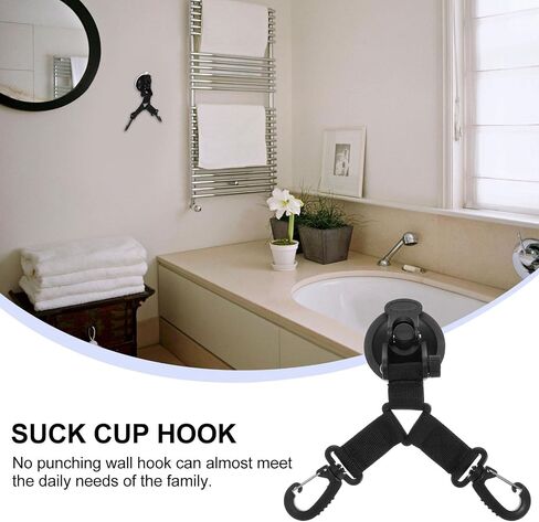 Holibanna 2 Pcs Heavy Duty Outdoor Suction Cup Anchors Tent Securing Hooks for Camping Tarp Supplies, Black Silicone and Plastic Material, No Punching Required, Easy to Use for Outdoor in Kuwait