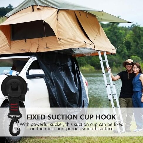 jojofuny 1pc Heavy Duty Tent Suction Cup Hook with Securing Tie for Car Rv Outdoor Camping Tarp Strong Load-Bearing Lightweight Anchor for Smooth Surfaces in Kuwait