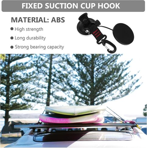 jojofuny 1pc Heavy Duty Tent Suction Cup Hook with Securing Tie for Car Rv Outdoor Camping Tarp Strong Load-Bearing Lightweight Anchor for Smooth Surfaces in Kuwait