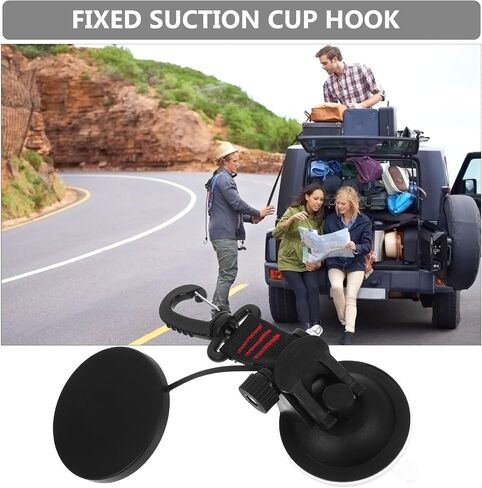 jojofuny 1pc Heavy Duty Tent Suction Cup Hook with Securing Tie for Car Rv Outdoor Camping Tarp Strong Load-Bearing Lightweight Anchor for Smooth Surfaces in Kuwait