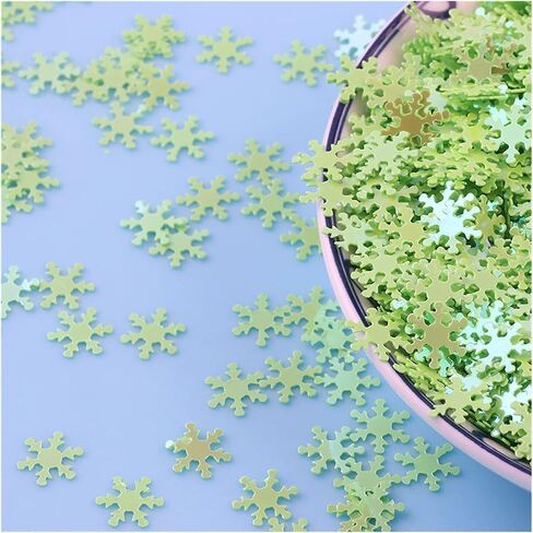 غسالة، غسالة غير قابلة للصدأ، زخارف Paillettes، 10 جم 9 مم ترتر PVC مسطح على شكل زهرة الثلج ترتر فضفاض (أزرق فاتح) in Kuwait