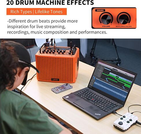 JOYO 40W Acoustic Amplifier BSK-40 Orange Bundle with JOYO Studio Headphones JMH-02 in Kuwait