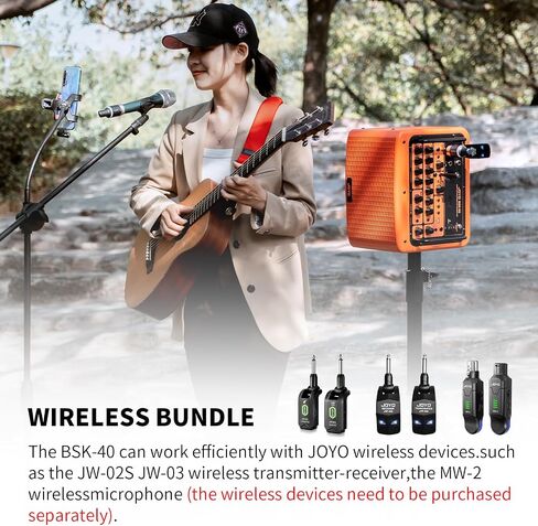 JOYO 40W Acoustic Amplifier BSK-40 Orange Bundle with JOYO Studio Headphones JMH-02 in Kuwait