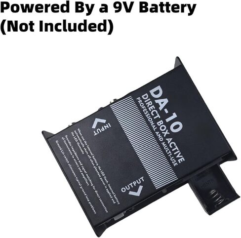 DA-10 Active DI Box, Direct Box with Impedance Converter & Balanced XLR Output, Direct Injection Box for Electric Guitar Bass Keyboard, Phantom Power / 9V Battery Operated, Rack-Mountable in Kuwait