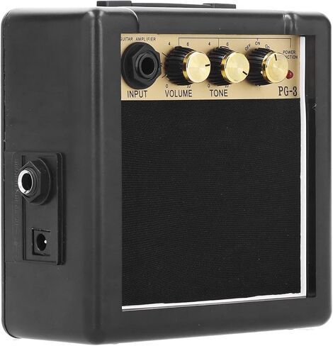 PG-3 3W Mini Portable High Performance Guitar Amplifier for Guitar Learners Black + Gold Metal 4.9 x 2.4 x 9 Inches, 1 Amplifier in Kuwait