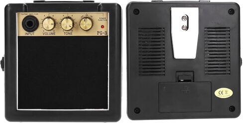PG-3 3W Mini Portable High Performance Guitar Amplifier for Guitar Learners Black + Gold Metal 4.9 x 2.4 x 9 Inches, 1 Amplifier in Kuwait