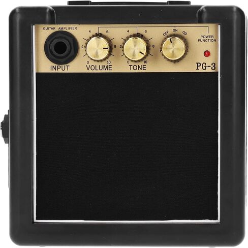 PG-3 3W Mini Portable High Performance Guitar Amplifier for Guitar Learners Black + Gold Metal 4.9 x 2.4 x 9 Inches, 1 Amplifier in Kuwait