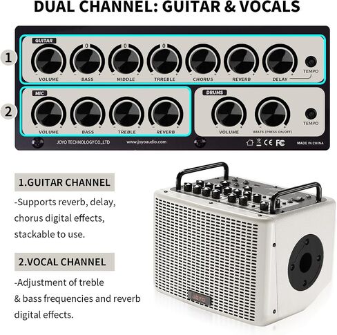 JOYO Guitar Amp (BSK-40 White) Bundle with JOYO Studio Headphones JMH-02 in Kuwait