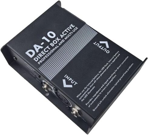 DA-10 Active DI Box, Direct Box with Impedance Converter & Balanced XLR Output, Direct Injection Box for Electric Guitar Bass Keyboard, Phantom Power / 9V Battery Operated, Rack-Mountable in Kuwait
