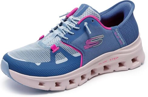 Skechers Glde Step Step Pro Sr Edrura Hands Freee Bungee Health Care Professional ، Slate/Pink ، 7.5 in Kuwait