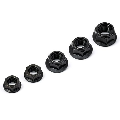Minho Hex Flange Nuts 103PCS Assortment Kit M5 M6 M8 M10 M12, 1.25mm Serrated in Kuwait