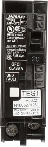 SIEMENS MP120GFA Murray 20-Amp 1 Pole 120-Volt Ground Fault Circuit Interrupter with Self Test & Lockout Feature in Kuwait