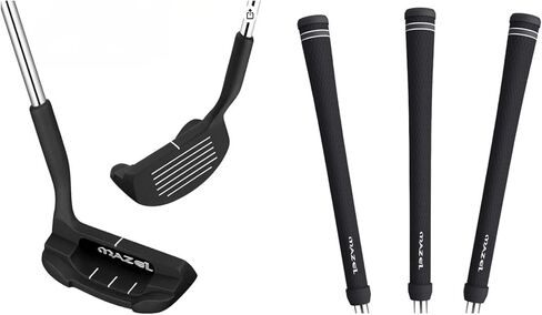 MAZEL Chipper Club Pitching Wedge-Black 45 Degree & MAZEL Midsize Golf Grips -Black-TUBEGRIPS-M, Bundle of 4 in Kuwait
