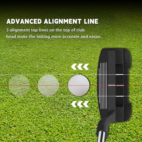 MAZEL Chipper Club Pitching Wedge-Black 45 Degree & MAZEL Midsize Golf Grips -Black-TUBEGRIPS-M, Bundle of 4 in Kuwait