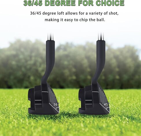 MAZEL Chipper Club Pitching Wedge-Black 45 Degree & MAZEL Midsize Golf Grips -Black-TUBEGRIPS-M, Bundle of 4 in Kuwait