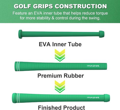 MAZEL Chipper Club Pitching Wedge-Black 45 Degree & MAZEL Midsize Golf Grips -Green-TUBEGRIPS-M, Bundle of 4 in Kuwait