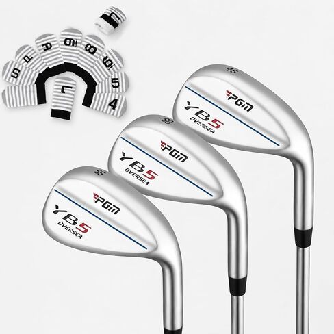 مجموعة PGM 3 Club Wedge للرجال باليد اليمنى مع 52 56 60 درجة و10 قطع من أغطية رأس الجولف لمجموعة نادي الحديد مع علامة in Kuwait