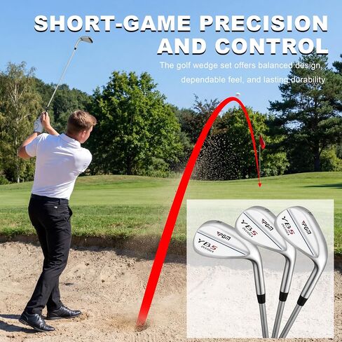 مجموعة PGM 3 Club Wedge للرجال باليد اليمنى مع 52 56 60 درجة و10 قطع من أغطية رأس الجولف لمجموعة نادي الحديد مع علامة in Kuwait