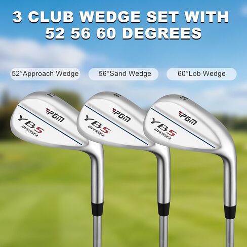 مجموعة PGM 3 Club Wedge للرجال باليد اليمنى مع 52 56 60 درجة و10 قطع من أغطية رأس الجولف لمجموعة نادي الحديد مع علامة in Kuwait