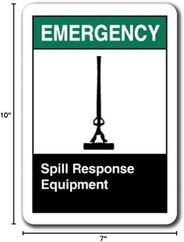 Emergency Sign - Spill Response Equipment 7"X10" Plastic Safety Sign ANSI OSHA in Kuwait