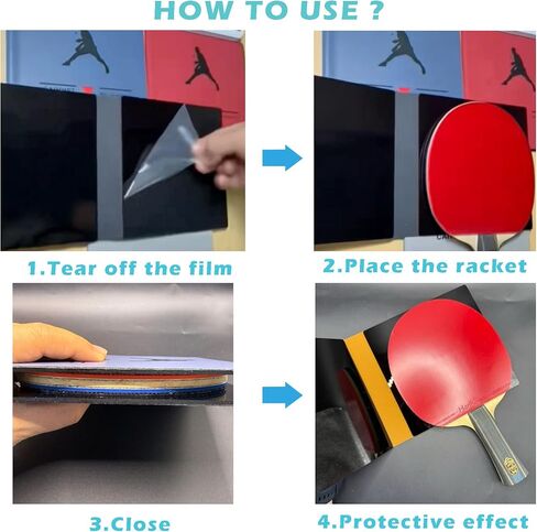 Table Tennis Paddle Protector Clip - Ping Pong Paddle Cover Rubber Protection Case, Hard Acrylic Mirror Anti-Dirt Anti-Oxidation Replaces Protective Film, 16cm for Standard Rackets in Kuwait