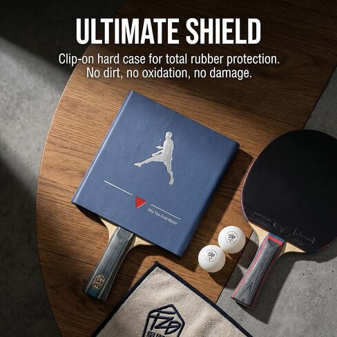 Table Tennis Paddle Protector Clip - Ping Pong Paddle Cover Rubber Protection Case, Hard Acrylic Mirror Anti-Dirt Anti-Oxidation Replaces Protective Film, 16cm for Standard Rackets in Kuwait