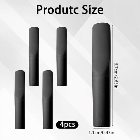 4 Pcs Plastic Clarinet Reeds Strength 2.5 - Resin Bb Clarinet Reeds, ABS Plastic Clarinet Traditional Style Reed, Durable Alternative to Cane Reeds for Beginners, Students & Music Educators in Kuwait