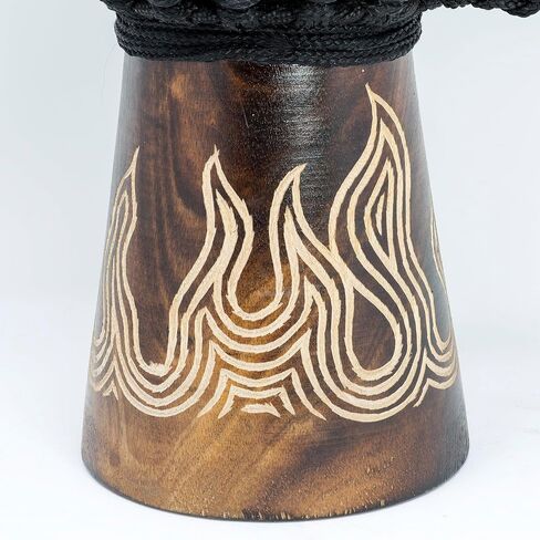 طبول Djembe مصنوعة يدويًا - مجموعة Flamme المنحوتة - صوت أصلي - مثالية للمبتدئين والمحترفين - هدية موسيقية فريدة، بطول 10 بوصة و12 بوصة و16 بوصة و20 بوصة و24 بوصة. (20 بوصة) in Saudi Arabia
