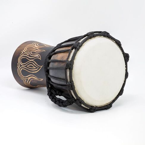 طبول Djembe مصنوعة يدويًا - مجموعة Flamme المنحوتة - صوت أصلي - مثالية للمبتدئين والمحترفين - هدية موسيقية فريدة، بطول 10 بوصة و12 بوصة و16 بوصة و20 بوصة و24 بوصة. (20 بوصة) in Saudi Arabia