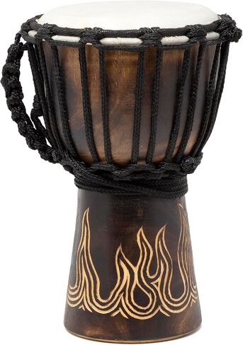 طبول Djembe مصنوعة يدويًا - مجموعة Flamme المنحوتة - صوت أصلي - مثالية للمبتدئين والمحترفين - هدية موسيقية فريدة، بطول 10 بوصة و12 بوصة و16 بوصة و20 بوصة و24 بوصة. (20 بوصة) in Saudi Arabia