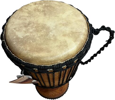 New Djembe Master Mali Style carved, 24" tall, 12" head | Handmade drum with natural materials; warm, resonant sound for beginners, performers, and percussion practice. in Kuwait