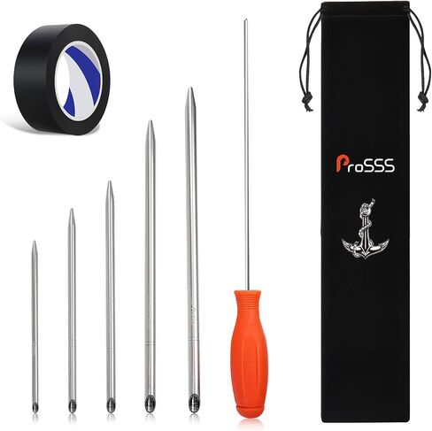 مجموعة أدوات الربط الحبل لجديلة مزدوجة - تشمل Fids Pusher & Aluminium FID (1/4 "، 5/16" ، 3/8 "، 7/16" ، 1/2 ") - السطح الأمل in Kuwait