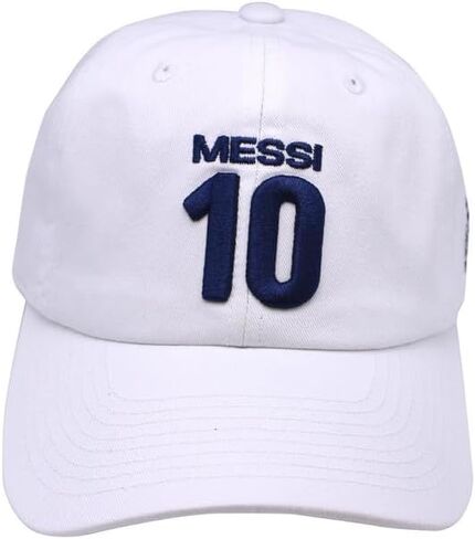 Icon Sports Compatible with Argentine Football Association Lionel Messi Cap - Unisex Adult - White Cap Navy Color Logo in Kuwait