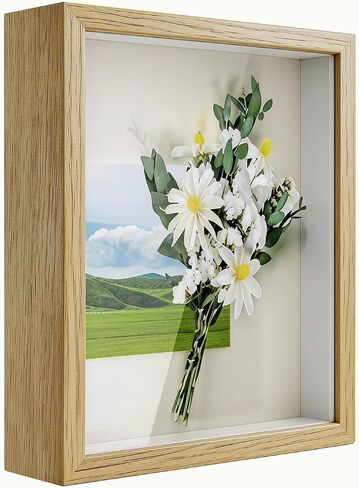Anhow 2pcs 4x6 Shadow Box Frame Display Case، إطار صورة ثلاثي الأبعاد مع خشب عميق وزجاج شفاف، صندوق عرض للصور والتذكارات والحرف اليدوية والهدايا التذكارية وذكريات الزفاف ومستلزمات الأطفال - أبيض in Kuwait
