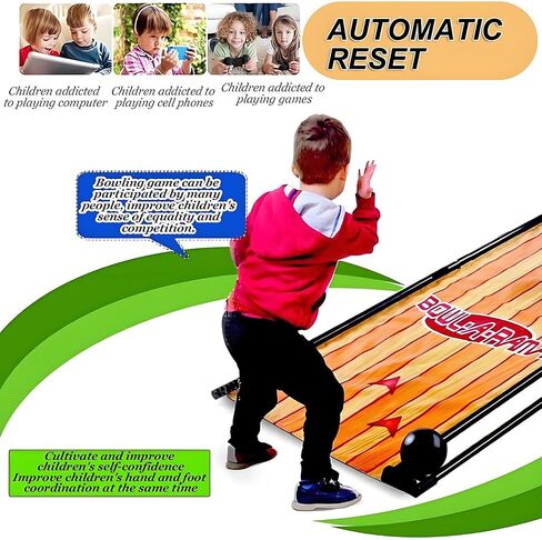 Indoor Bowling Ball Set with LED Scoreboard - Automatic Electronic Bowling Alley for Home Use, 3.5m/11ft - Ideal for Family Gatherings and Parties in Kuwait