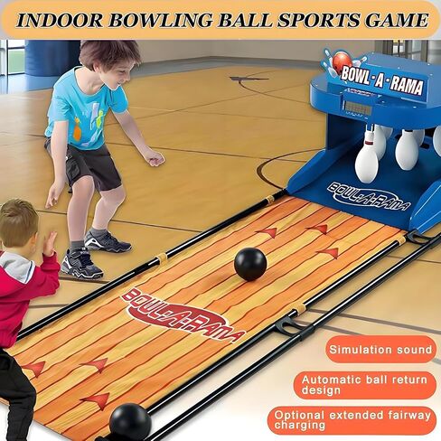 Indoor Bowling Ball Set with LED Scoreboard - Automatic Electronic Bowling Alley for Home Use, 3.5m/11ft - Ideal for Family Gatherings and Parties in Kuwait
