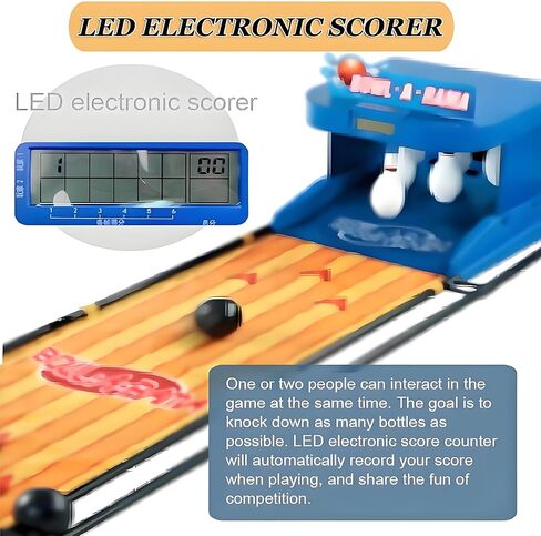 Indoor Bowling Ball Set with LED Scoreboard - Automatic Electronic Bowling Alley for Home Use, 3.5m/11ft - Ideal for Family Gatherings and Parties in Kuwait