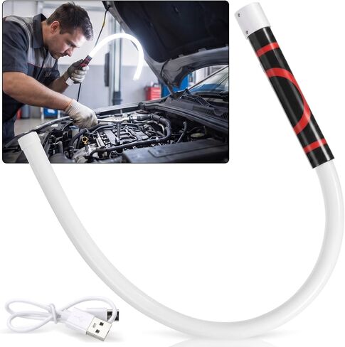Flexible LED Light Stick 30 Inch Rechargeable Bendable Work Light ABS Flashlight Stick 3 Brightness Modes with 360° Rotate Foldable for Car Repairs, Mechanical Inspection in Tight Spaces in Kuwait