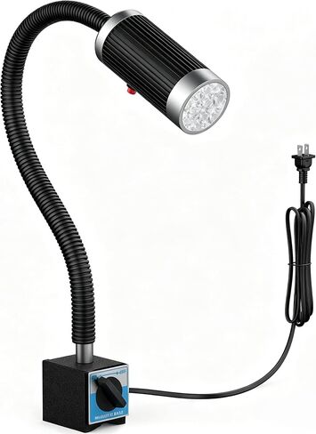Magnetic Work Light, Gooseneck Light with Strong Magnetic Base, Magnetic Lamp for Lathe, Drill Press, Work Bench, Sewing, Industrial Lighting, 9W 110-220V Mechanic Light in Kuwait
