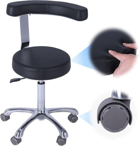 Adjustable Ergonomic Dental Stool with Back Support Doctor Chair Rolling Dentist Chair for Hygienists Assistants and Medical Professionals (01) in Kuwait