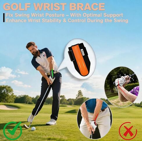 Golf Wrist Brace & Golf Swing Trainer Aid - Ambidextrous Hinge Training Support with Medical-Grade Splint, Post-Injury Recovery & Swing Correction for Men Women in Kuwait