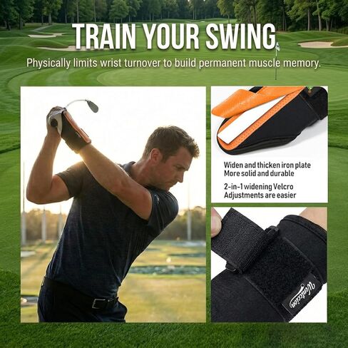 Golf Wrist Brace & Golf Swing Trainer Aid - Ambidextrous Hinge Training Support with Medical-Grade Splint, Post-Injury Recovery & Swing Correction for Men Women in Kuwait