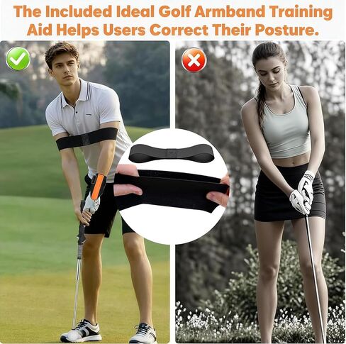 Golf Wrist Brace & Golf Swing Trainer Aid - Ambidextrous Hinge Training Support with Medical-Grade Splint, Post-Injury Recovery & Swing Correction for Men Women in Kuwait