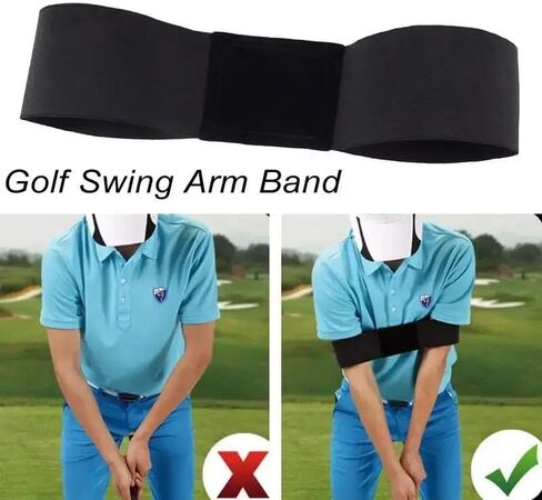 3-Piece Golf Swing Trainer Set - Arm Band, Impact Ball & Posture Aid - Boost Skills for All Levels (Black-Black-Yellow) in Kuwait