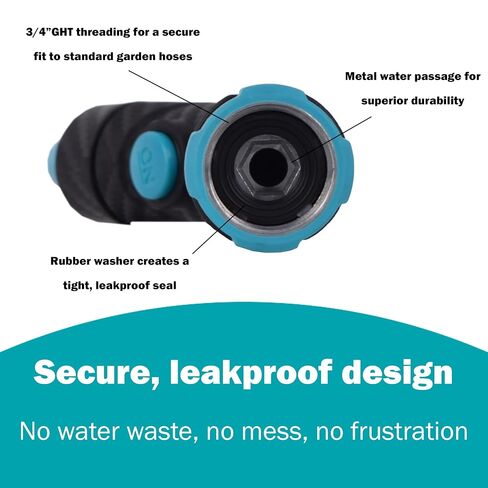 Gilmour Adjustable Button Control Hose Nozzle, Graphite Metal, Swivel Connect, Leak-Free Trigger, Ergonomic Grip, Jet-to-Rinse Spray Head in Kuwait