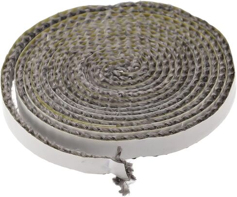 Black Flat Stove Rope 10mm x 3mm, Fiberglass Glass Seal for Oven, Furnace, Boiler, Chimney Door, Kiln, Heat Exchanger, Tadpole Bulb, 2M Length(10mm) in Kuwait