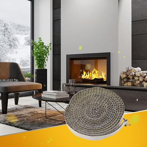 Black Flat Stove Rope 10mm x 3mm, Fiberglass Glass Seal for Oven, Furnace, Boiler, Chimney Door, Kiln, Heat Exchanger, Tadpole Bulb, 2M Length(10mm) in Kuwait